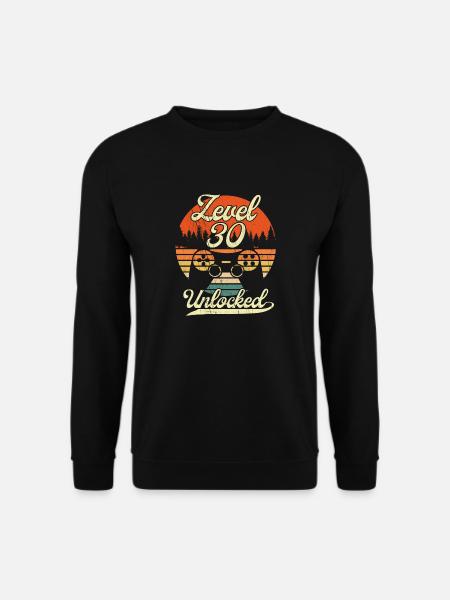 Level 30 Unlocked Männer Gamer 30 Geburtstag Gamer - Unisex Pullover - Schwarz