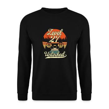 Level 27 Unlocked Men Gamer 27 Birthday Gamer - Unisex Sweatshirt - black - Front - Alina (178cm) & Michal (187cm)