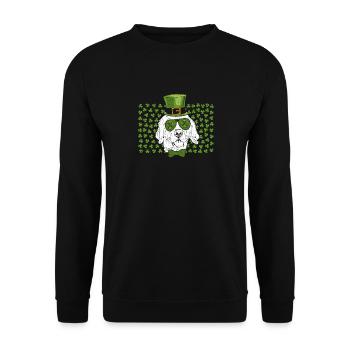 Leprechaun Golden Retriever Clover St. Patrick’s - Sweat-shirt Unisexe - noir - Devant - Alina (178cm) & Michal (187cm)