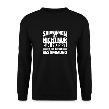 Wellness Saunieren Sauna - Unisex Pullover - Schwarz - Vorne - Alina (178cm) & Michal (187cm)