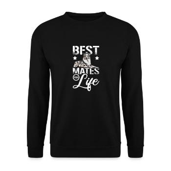Best mates for life aussie australian shepherd - Unisex Sweatshirt - black - Front - Alina (178cm) & Michal (187cm)