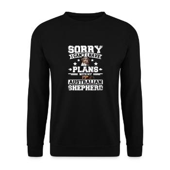 Je ne peux pas J’ai des projets avec mon berger australien - Sweat-shirt Unisexe - noir - Devant - Alina (178cm) & Michal (187cm)
