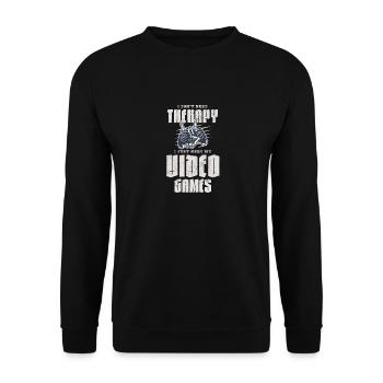 Ich brauche keine Therapie Ich brauche nur meine Videospiele - Unisex Pullover - Schwarz - Vorne - Alina (178cm) & Michal (187cm)