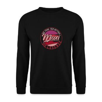 Die frau der Mythos die Legende Maxi - Unisex Pullover - Schwarz - Vorne - Alina (178cm) & Michal (187cm)