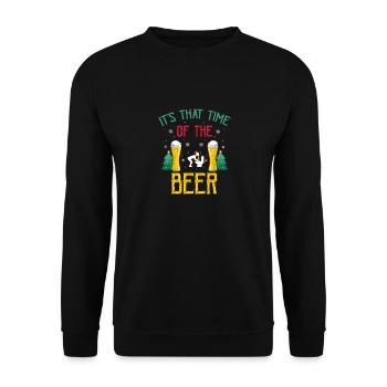 It's That Time Of The Beer Retro Funny Christmas - Unisex Sweatshirt - black - Front - Alina (178cm) & Michal (187cm)