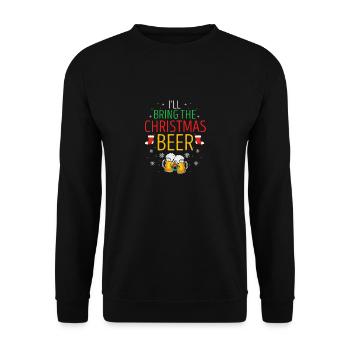 I'll Bring The Christmas Beer Retro Beer Lover - Unisex Sweatshirt - black - Front - Alina (178cm) & Michal (187cm)
