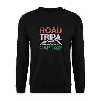 Road Trip Captain Loisir Aventure Excursion - Sweat-shirt Unisexe - noir - Devant - Alina (178cm) & Michal (187cm)