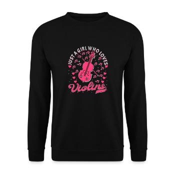 Violine Musik Geige Violinspieler Musikerin - Unisex Pullover - Schwarz - Vorne - Alina (178cm) & Michal (187cm)