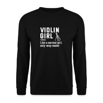 Violine Musik Geige Violinspieler Musikerin - Unisex Pullover - Schwarz - Vorne - Alina (178cm) & Michal (187cm)