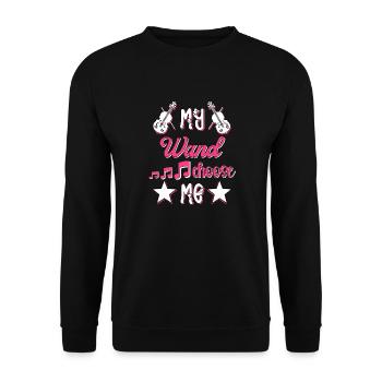 Violine Musik Geige Violinspieler Musikerin - Unisex Pullover - Schwarz - Vorne - Alina (178cm) & Michal (187cm)