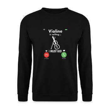 Violine Musik Geige Violinspieler Musikerin - Unisex Pullover - Schwarz - Vorne - Alina (178cm) & Michal (187cm)