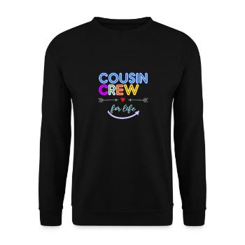 Cousin Crew For Life Funny Matching Family Reunion - Unisex Sweatshirt - black - Front - Alina (178cm) & Michal (187cm)