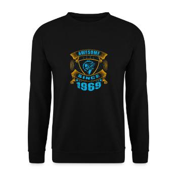 Awesome since 1969. Angel, Angler Birthday - Unisex Sweatshirt - black - Front - Alina (178cm) & Michal (187cm)