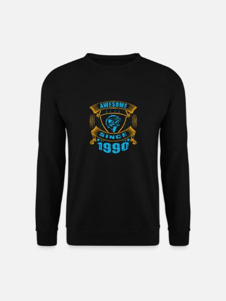 Awesome since 1990. Angel, Angler Geburtstag - Unisex Pullover - Schwarz