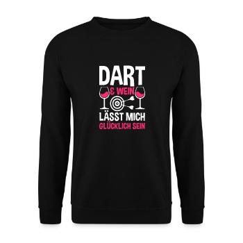 Dart Wein Dartsspieler Darts - Unisex Pullover - Schwarz - Vorne - Alina (178cm) & Michal (187cm)