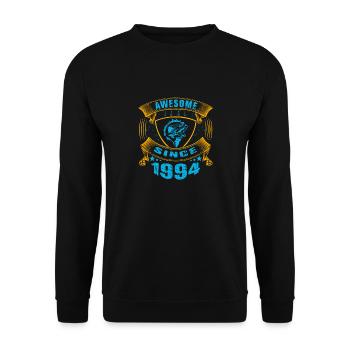 Awesome since 1994. Angel, Angler's birthday - Unisex Sweatshirt - black - Front - Alina (178cm) & Michal (187cm)