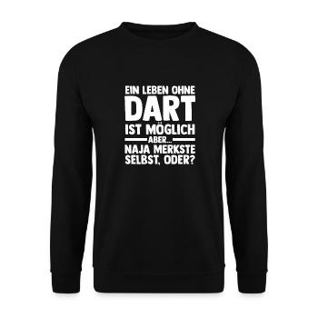 Dart Dartsspieler Darts - Unisex Pullover - Schwarz - Vorne - Alina (178cm) & Michal (187cm)