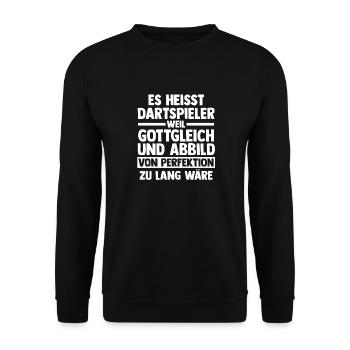 Dart Dartsspieler Darts - Unisex Pullover - Schwarz - Vorne - Alina (178cm) & Michal (187cm)