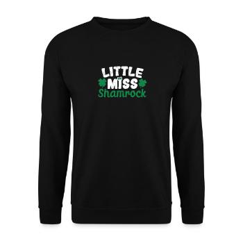 Kleines Fräulein Kleeblatt Niedlich St. Patricks - Unisex Pullover - Schwarz - Vorne - Alina (178cm) & Michal (187cm)