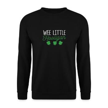 Funny Clover Leaves Lucky St. Patrick's Day Small - Unisex Sweatshirt - black - Front - Alina (178cm) & Michal (187cm)