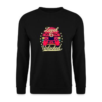Niveau 6 Débloqué Gaming Boys Girls Gamer 6. - Sweat-shirt Unisexe - noir - Devant - Alina (178cm) & Michal (187cm)