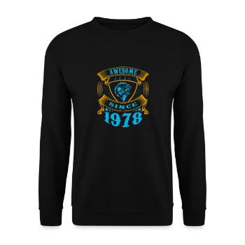 Génial depuis 1978. Angel, anniversaire du pêcheur - Sweat-shirt Unisexe - noir - Devant - Alina (178cm) & Michal (187cm)