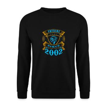 Awesome since 2002. Angel, Angler's birthday - Unisex Sweatshirt - black - Front - Alina (178cm) & Michal (187cm)