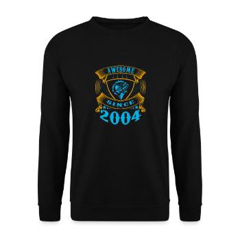 Génial depuis 2004. Angel, l’anniversaire du pêcheur - Sweat-shirt Unisexe - noir - Devant - Alina (178cm) & Michal (187cm)