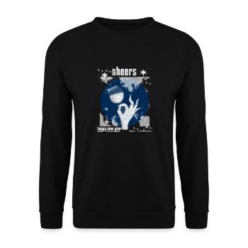 Cheers - Happy New Year - Unisex Sweatshirt - black - Front - Alina (178cm) & Michal (187cm)