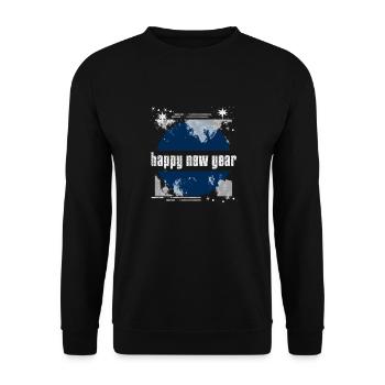 Frohes neues Jahr - Unisex Pullover - Schwarz - Vorne - Alina (178cm) & Michal (187cm)