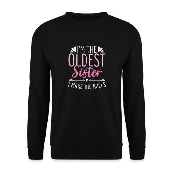 In The Oldest Sister I Make The Rules siblings - Unisex Sweatshirt - black - Front - Alina (178cm) & Michal (187cm)