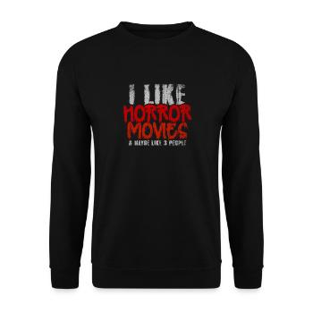 J’aime les films d’horreur et peut-être comme 3 personnes - Sweat-shirt Unisexe - noir - Devant - Alina (178cm) & Michal (187cm)