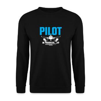 Pilot In Progress Please Wait Loading Plane - Unisex Pullover - Schwarz - Vorne - Alina (178cm) & Michal (187cm)