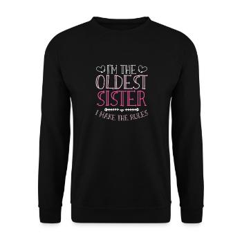 In The Oldest Sister I Make The Rules siblings - Unisex Sweatshirt - black - Front - Alina (178cm) & Michal (187cm)