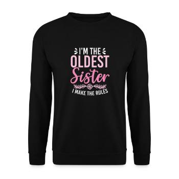 In The Oldest Sister I Make The Rules siblings - Unisex Sweatshirt - black - Front - Alina (178cm) & Michal (187cm)