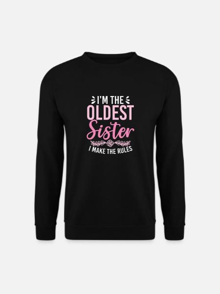 I Den ældste søster laver jeg reglerne søskende - Unisex sweater - sort