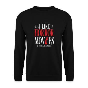 J’aime les films d’horreur et peut-être comme 3 personnes - Sweat-shirt Unisexe - noir - Devant - Alina (178cm) & Michal (187cm)