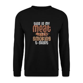 This Is My Meat Smoking Barbecue - Unisex Sweatshirt - black - Front - Alina (178cm) & Michal (187cm)