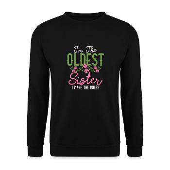 In The Oldest Sister I Make The Rules siblings - Unisex Sweatshirt - black - Front - Alina (178cm) & Michal (187cm)