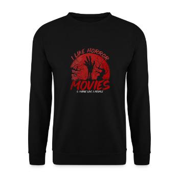 J’aime les films d’horreur et peut-être comme 3 personnes - Sweat-shirt Unisexe - noir - Devant - Alina (178cm) & Michal (187cm)