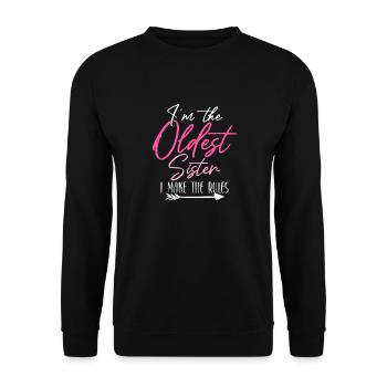 In The Oldest Sister I Make The Rules siblings - Unisex Sweatshirt - black - Front - Alina (178cm) & Michal (187cm)