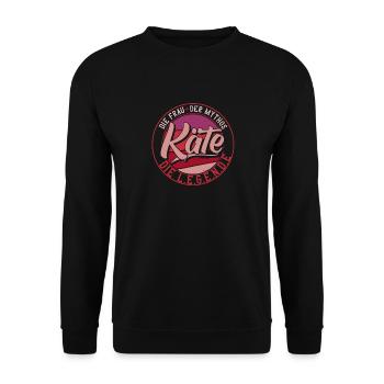 Die frau der Mythos die Legende Käte - Unisex Pullover - Schwarz - Vorne - Alina (178cm) & Michal (187cm)