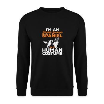 English Springer Spaniel Dog - Unisex Sweatshirt - black - Front - Alina (178cm) & Michal (187cm)