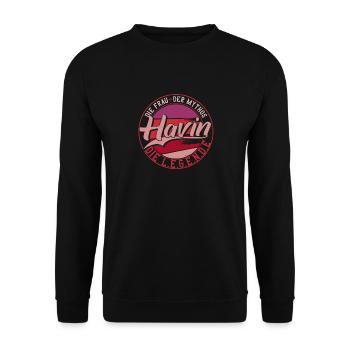 Die frau der Mythos die Legende Havin - Unisex Pullover - Schwarz - Vorne - Alina (178cm) & Michal (187cm)