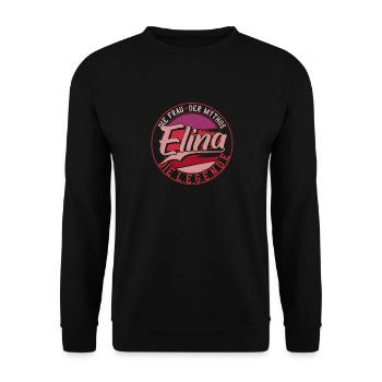 Die frau der Mythos die Legende Elina - Unisex Pullover - Schwarz - Vorne - Alina (178cm) & Michal (187cm)
