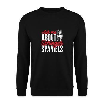 English Springer Spaniel Hund - Unisex Pullover - Schwarz - Vorne - Alina (178cm) & Michal (187cm)