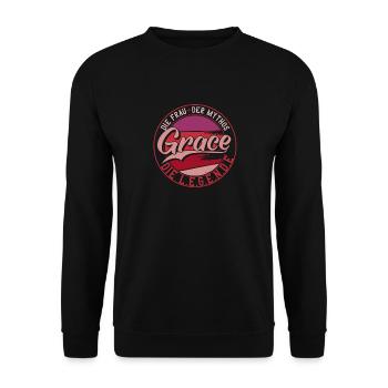 Die frau der Mythos die Legende Grace - Unisex Pullover - Schwarz - Vorne - Alina (178cm) & Michal (187cm)