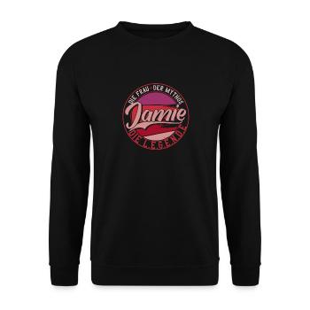 Die frau der Mythos die Legende Jamie - Unisex Pullover - Schwarz - Vorne - Alina (178cm) & Michal (187cm)