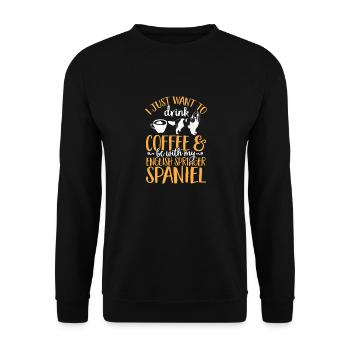 English Springer Spaniel Dog - Unisex Sweatshirt - black - Front - Alina (178cm) & Michal (187cm)