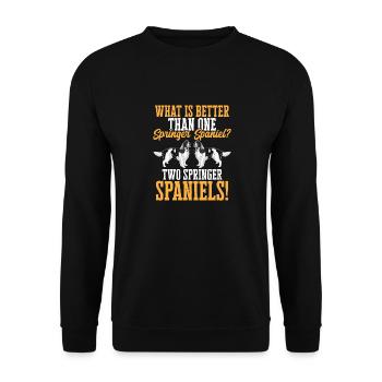 English Springer Spaniel Dog - Unisex Sweatshirt - black - Front - Alina (178cm) & Michal (187cm)